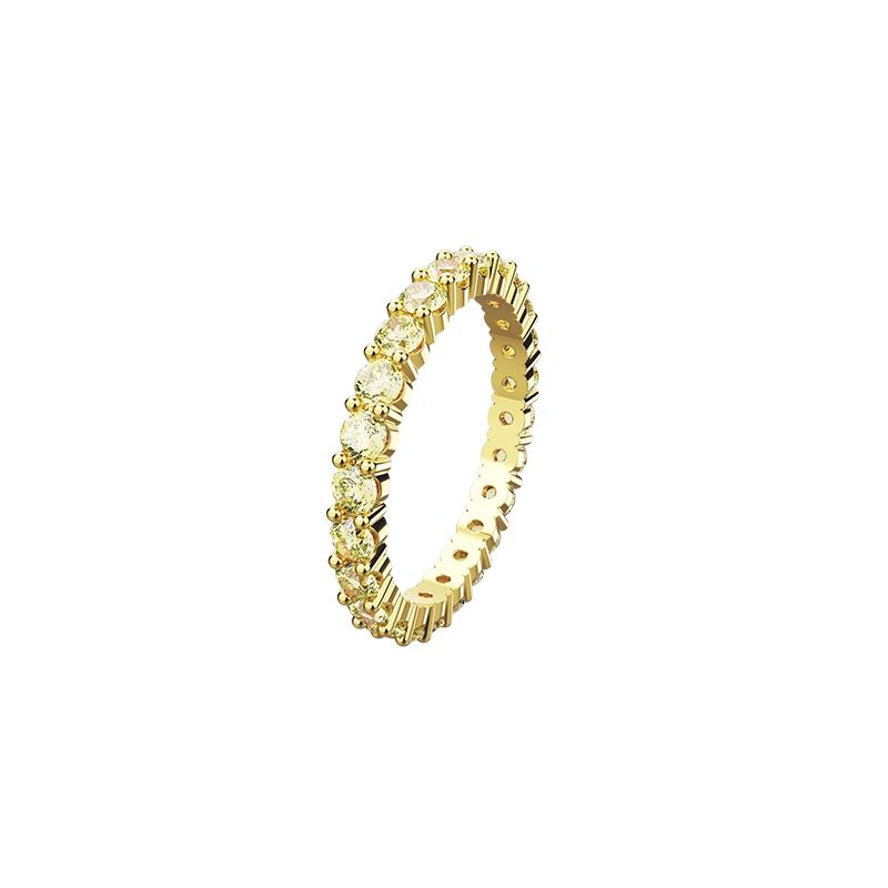 Swarovski Matrix Round Cut Crystal Ring for Women Gold 50