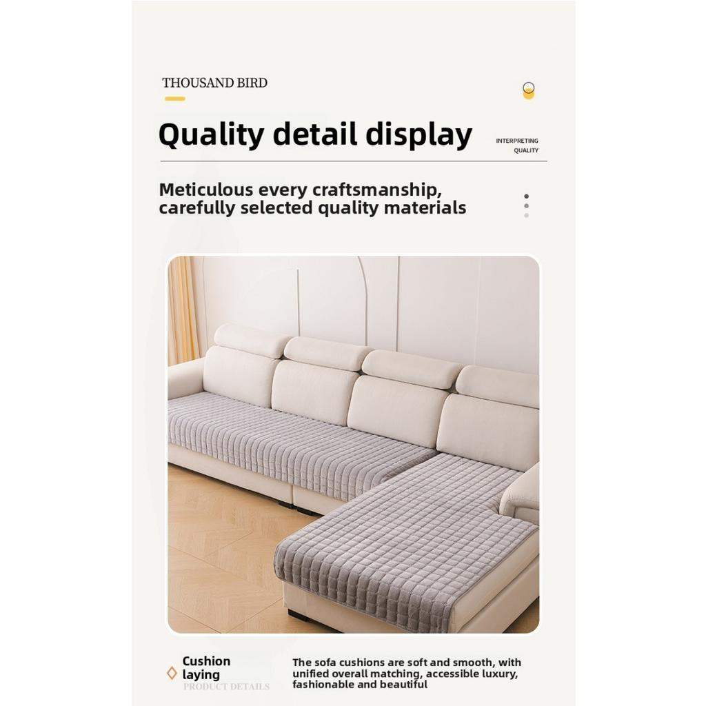 Super Soft Modern Quilted Plush Sofa Cover - Pet Friendly, Machine Washable, Living Room, Bedroom, Office Decoration, Combination Sofa Cover