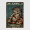 Black Cat Coffee Because Murder Is Wrong Funny Gifts For Cat Lover Metal Plaque Poster Wall Decor Kitchen Tin Sign Posters