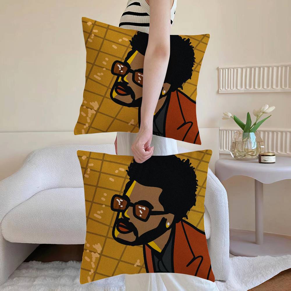 The W-Weeknd Anime Pillow Case Anti-dustmite Pillowcase Invisible Zipper Silky Sofa Cushion Cover