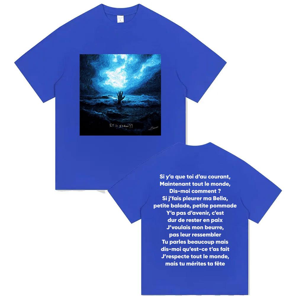 Rapper BOUSS ET SI JECHOUE   Tour Album 2025 Merch TShirts Mens Pop Fashion Vintage Oversized Cotton T Shirt Fans Streetwear