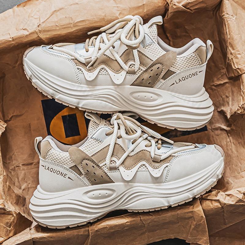 Zapatillas Casuales de Moda para Hombre Moda de Primavera Transpirables Zapatillas de Plataforma Hombre Antideslizantes Con Cordones Zapatillas para Correr Malla Zapatillas De Hombre