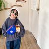 Stylish Children's Crossbody Canvas Bag For Boys With Abstract Design And Durable Features