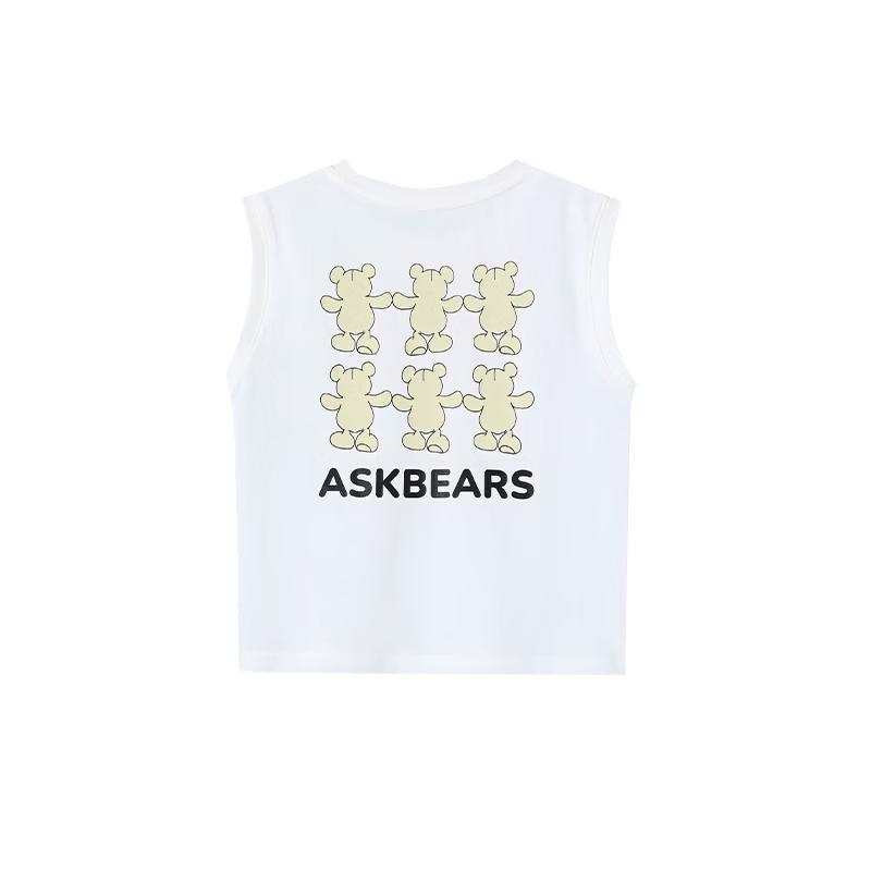 

ASK JUNIOR Boys Bear Print Cotton Vest T-Shirt 120