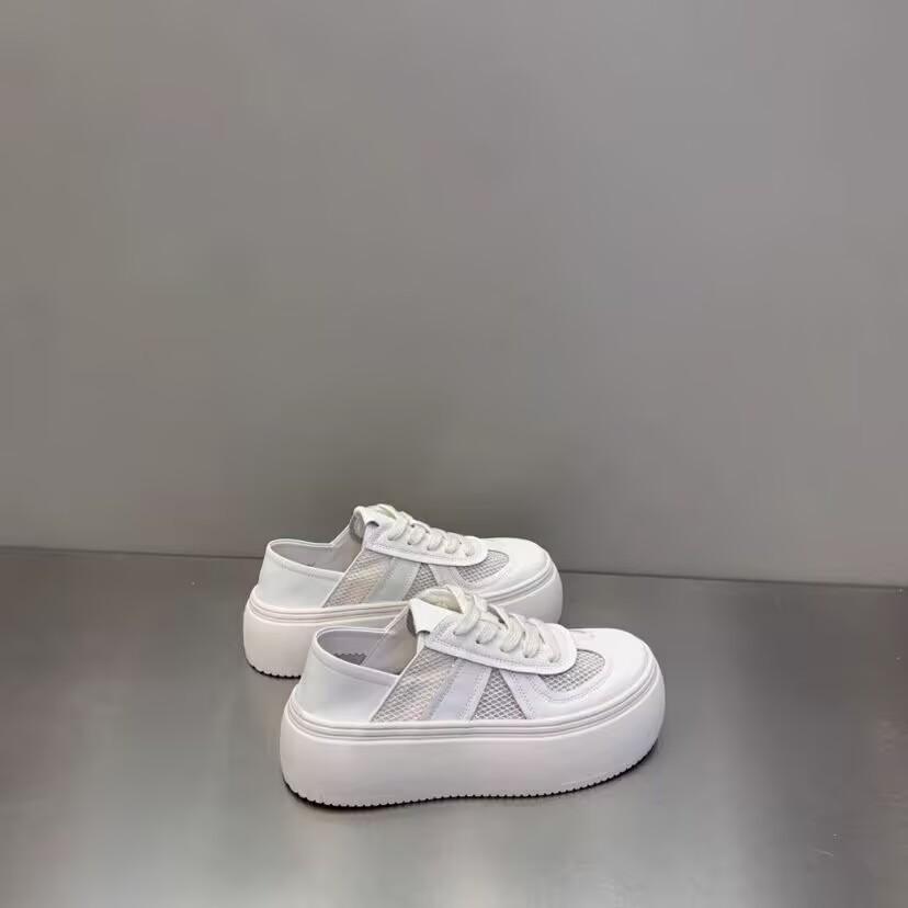 Niche design two wear thick-soled little white shoes women's 2025 summer new versatile breathable trend heightening casual board shoes