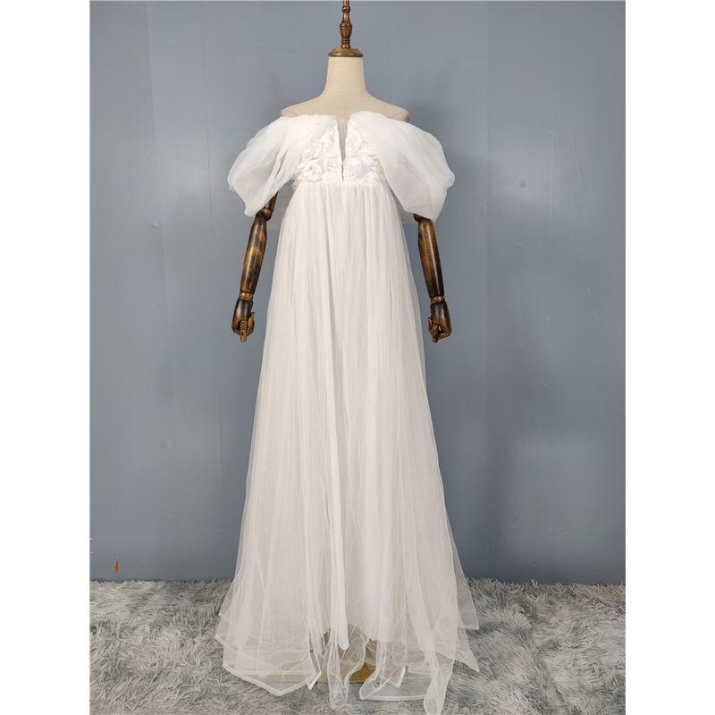 

Заказ внешней торговли Высококачественное Сетчатое Платье с Открытыми Плечами, Тяжелая Промышленность, Легкое Свадебное Платье с Большим Подолом, Модное, Красивое, Белое, Элегантное Банкетное Платье White XL