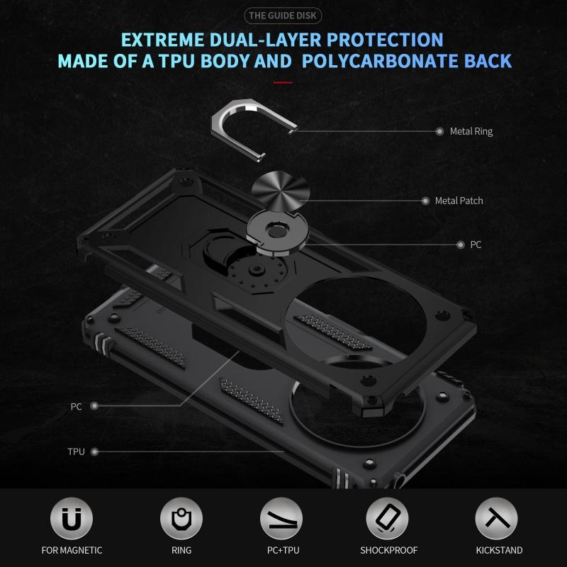 Pro Xiaomi Redmi 14C 4G Pouzdro Luxusní Brnění Magnetický Kovový Kroužek Pouzdro na Telefon pro Redmy 14C 14 C Redmi14C Stojan Držák Zadní Kryt