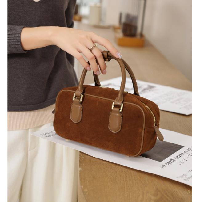 And Leather Small Bag Women's 2025 New Style High-end Sense Retro Hundreds Of Matching Shoulder Bag Fashion Hand-held Small Square Bag