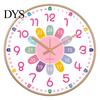 Bedroom Decor Wall Clock Colorful Silent Classroom Playroom Teach Time Child Telling Skills for Kids Room Learning to Tell