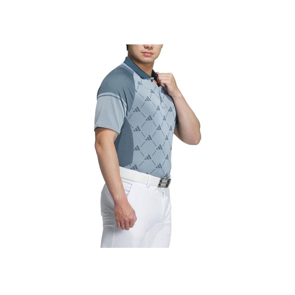 adidas Logo All Over Print Short Sleeve Polo Shirt Men Polo Shirts Arctic-Blue HZ6073