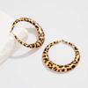 Lacteo Vintage Hipérbole Estampado de Leopardo Aro Grande Redondo Pendiente Mujer Tendencia Hueco Geométrico Pendientes Piercing Encanto Joyería