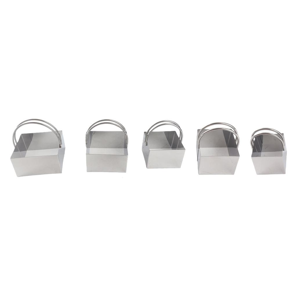 5 Pcs Cutters Set with Handle Stainless Steel Mould for Baking Cooking Alentine Day