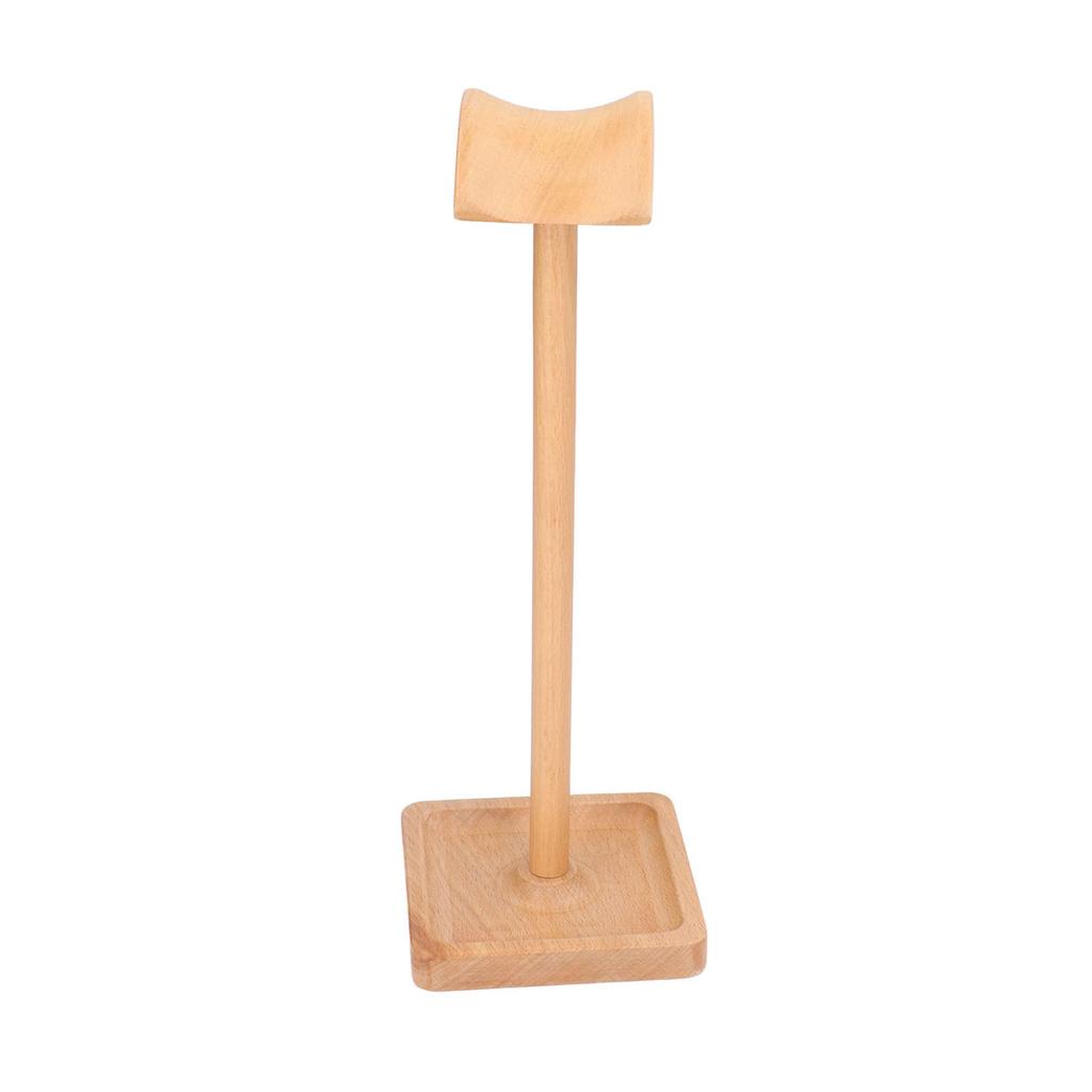 Wooden Headphone Holder Beech Headset Stand Desktop Display Shelf for Home Office Studio Study