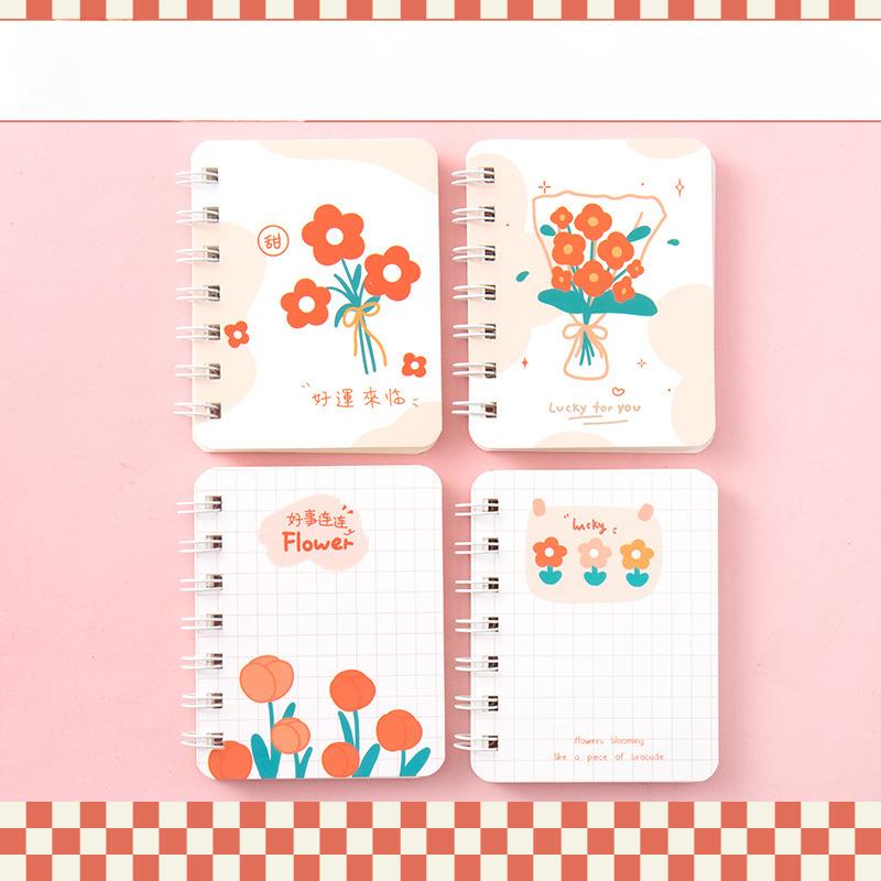 A7 Liten söt Kawaii fickanteckningsbok Blankfodrad anteckningsblock Mini Journal Memo Anteckningsblock för Student Traveller Skoltillbehör