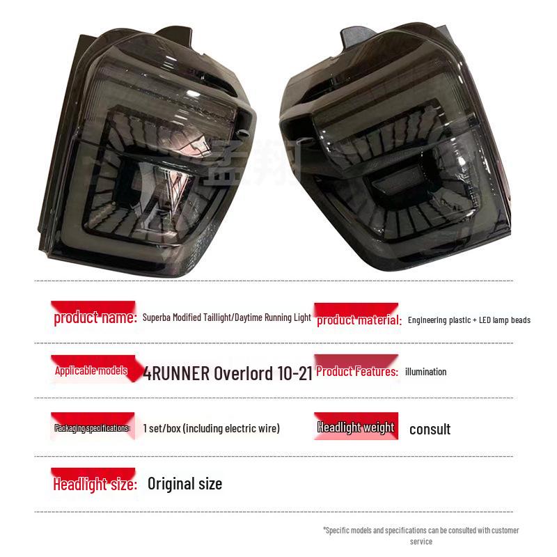 Taillight Assembly with Daytime Running Light for 2010-2021 Toyota 4RUNNER.