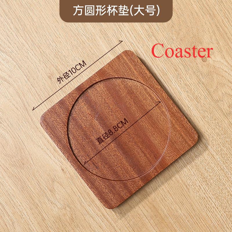 1PCS Wood Placemats Coasters Tea Coffee Cup Pad Decor Round Square Wooden Cup Mat Durable Heat Resistant Drink Mat 2025 New