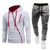 Men's Outdoor Lined Zip Up Hooded Sweatsuit Set Long Sleeve Top and Pants (Shoes Not Included)