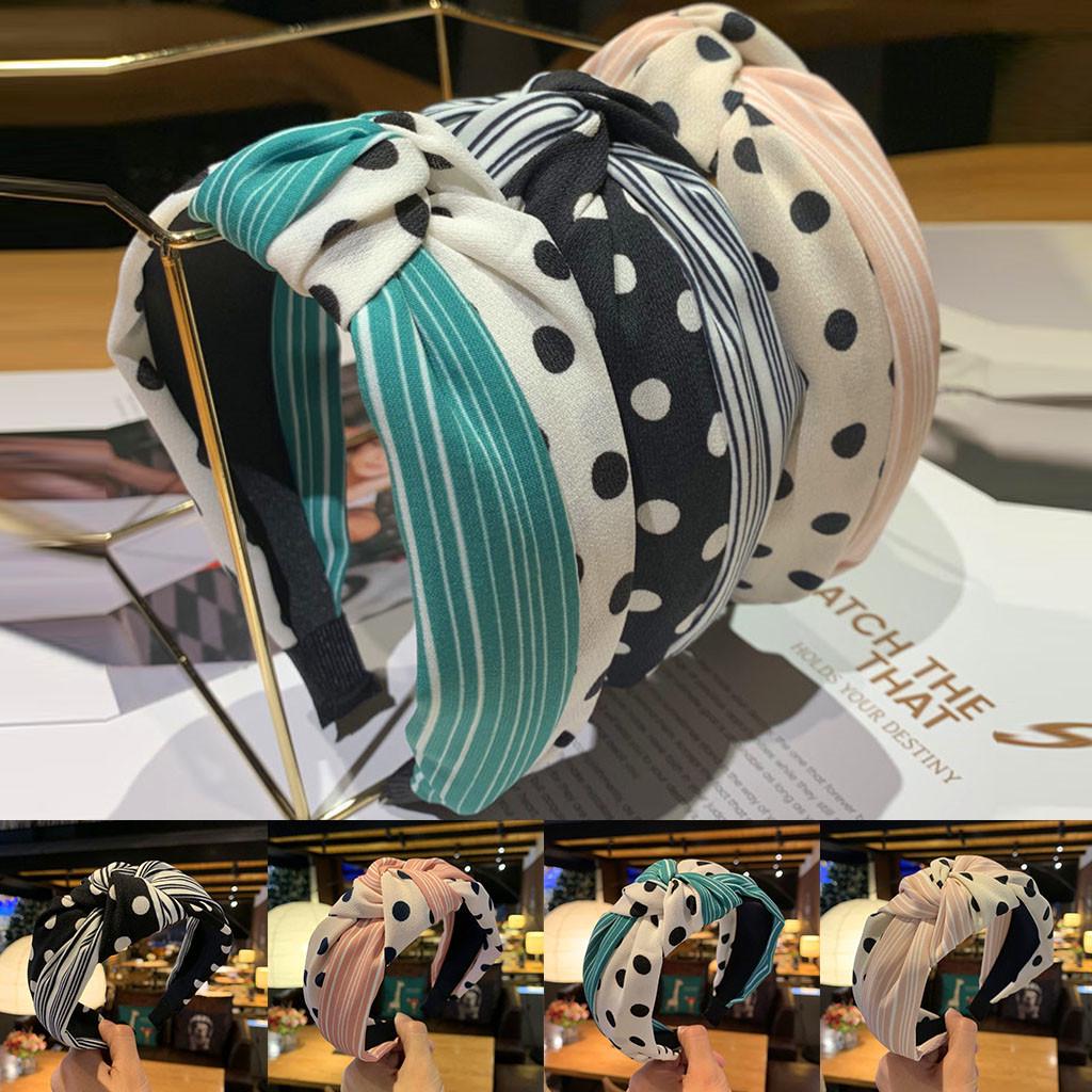 Buy [T666] Ladies Summer Polka Dot Knotted Hair Band Headband Beach ...