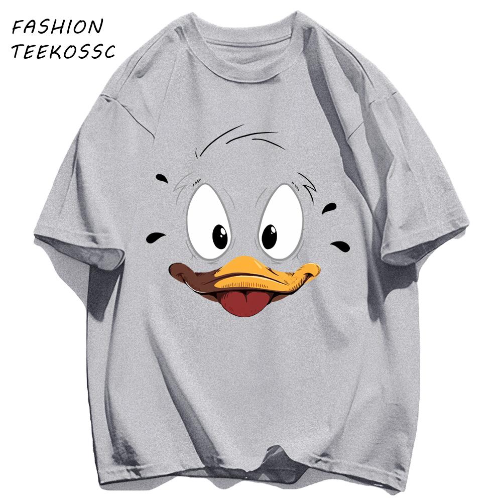 Cute Duck Is Very Nervous Print Men T Shirts Hip Hop ONeck TShirt Soft Cotton Male Sportswear Casual Comfortable Clothes