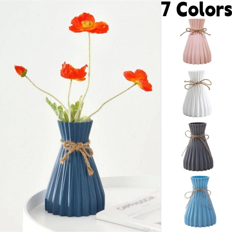 Schmale Taille Origami Gestreifte Vase Kreative Einfache Plastik Blumenvasen Europäische Taillenbetonung Heimdekoration Trockenblumenflasche