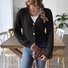 Women's Wool Coats Autumn Winter Pearl Buttons Woven Sweater Casual Versatile Cardigan