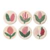 Diy Punch Needle Coaster Embroidery Set, Stress-Relief Literary Handmade Thermal Mat