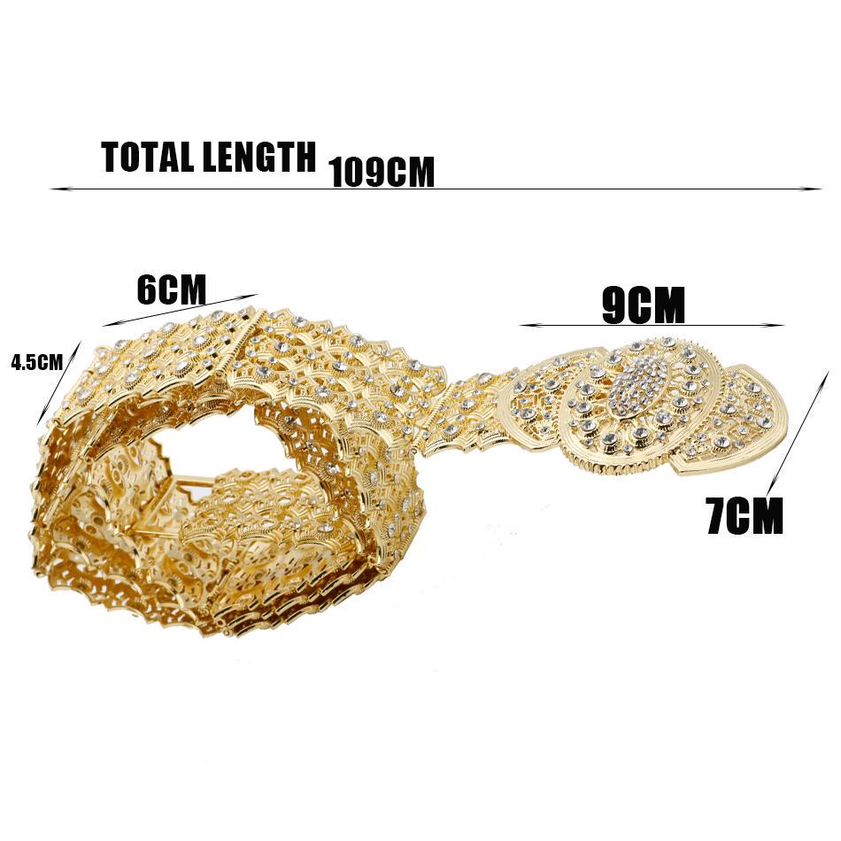 Gold Color Dress Belt For Women Bride Wedding Crystal Belt Adjustable Length