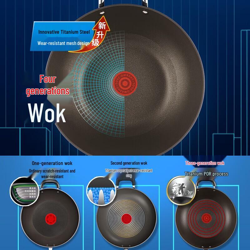 SUPOR 30cm Non-stick Wok with Standing Lid