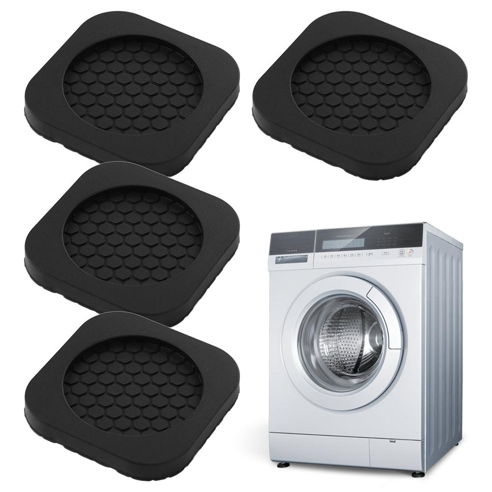 4Pcs Square Washing Machine Feet Pads Noise-Reducing Heightening Furniture Anti Vibration Mat Anti Slip Surface Universal Fit