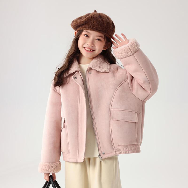 Pudding Haru Girls' Plush Lined Winter Wool Coat
