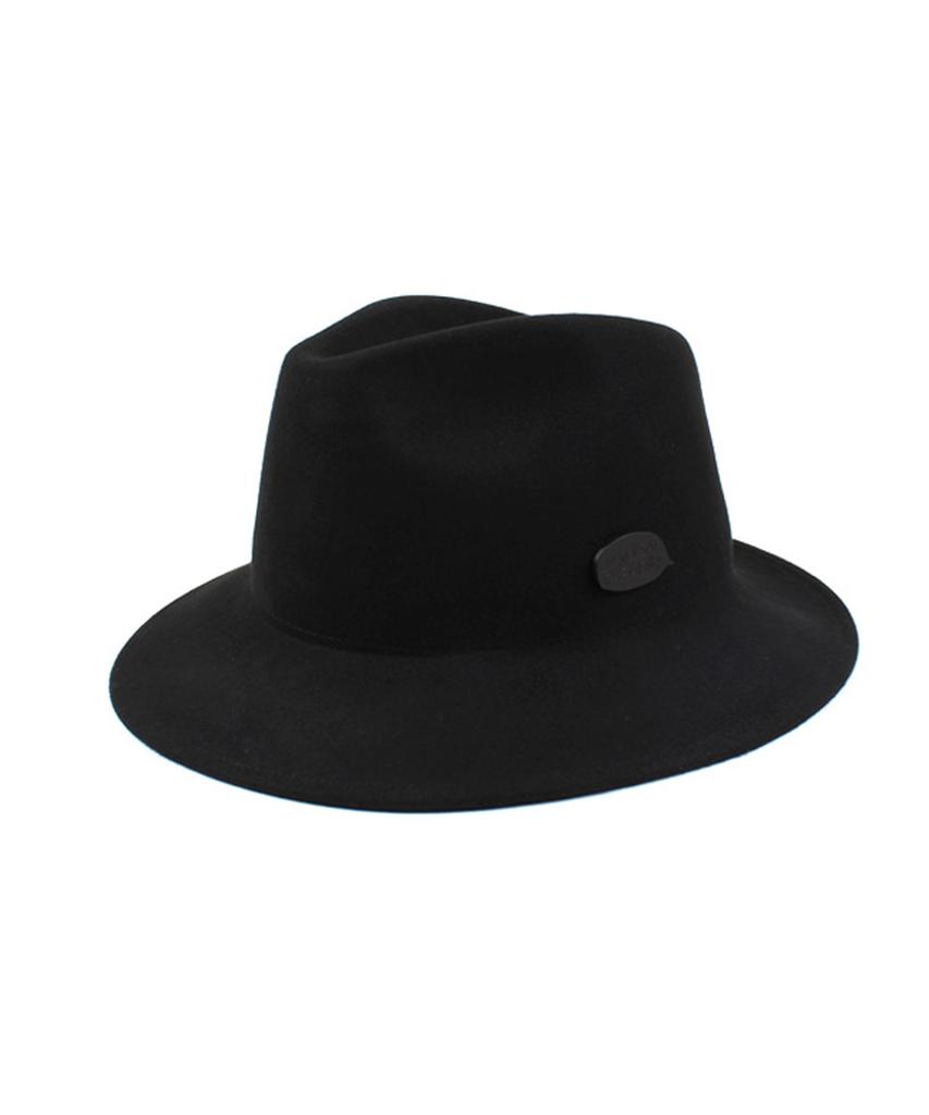 Yunibeosyeolkemiseuteuli Black Metal Short Wool Fedora Bk Metal Short Fedora