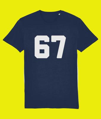 BESPOKE RETRO NUMBERS: Choose Your Number(s) Premium Organic T-Shirt With Numbers In Ivy Style Numbers. Small To 4XL