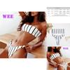 Elegantes Schwarz-Weiß-Gestreiftes Damen-Bikini-Set Mit Push-up Polsterung Und Schleifen-Design