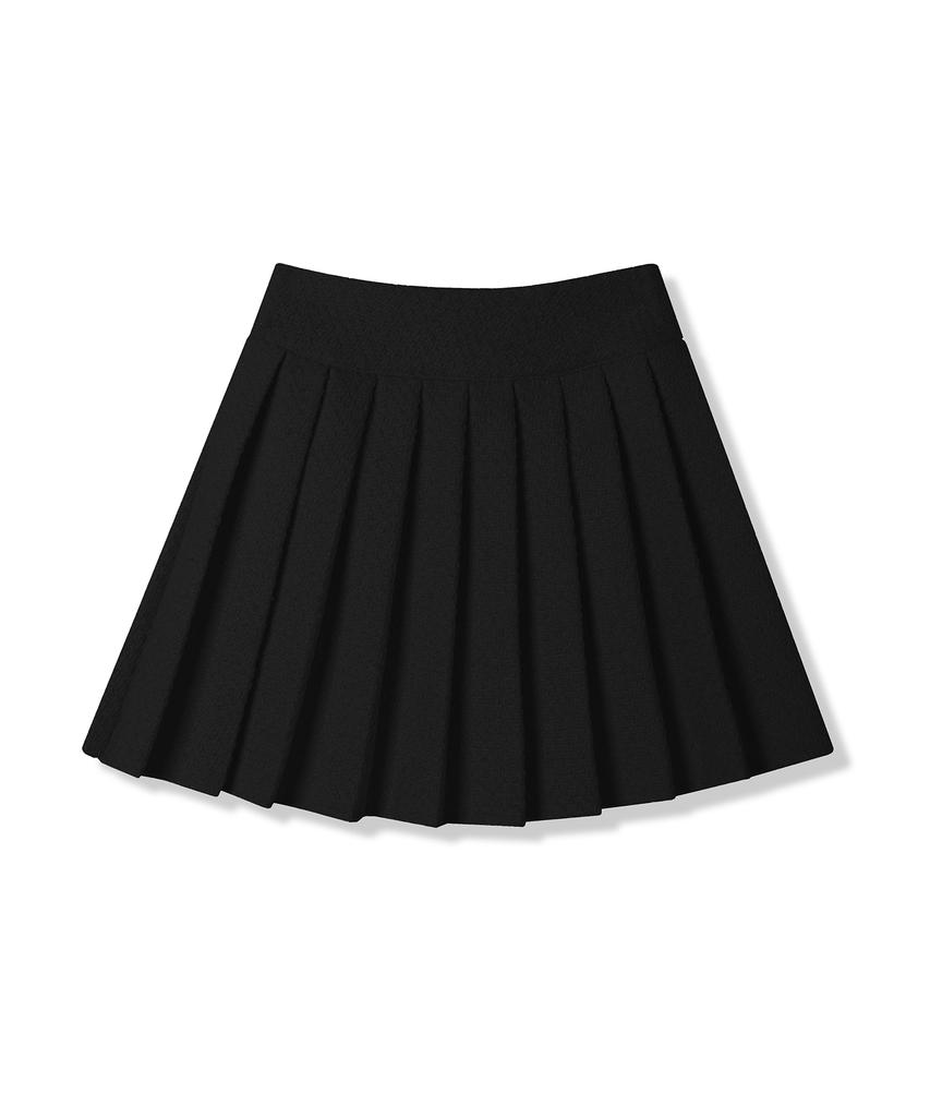 AVANDRESS Daphne Tweed Pleated Skirt Ivory