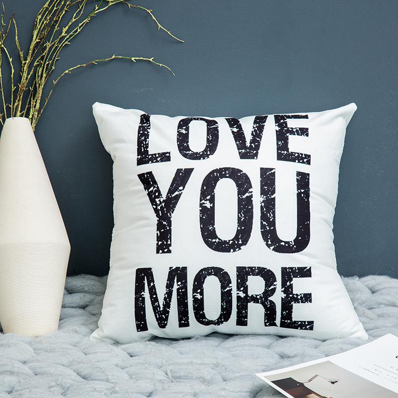 Nordic Throw Pillow Cover Plush Black and White Geometric Striped Simple Pillow Cover Sofa Cushion Cover