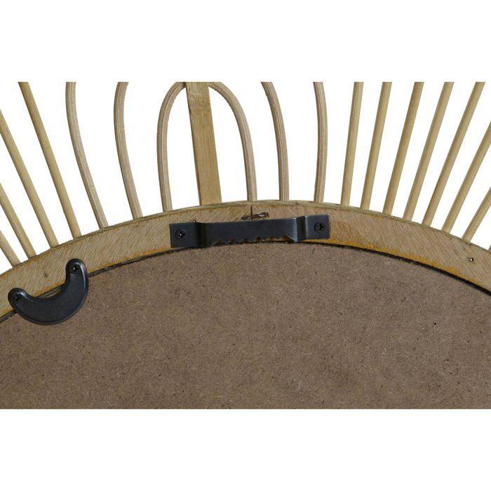 Miroir mural Scandi - Home ESPRIT - 80x80 cm - Multicolore - Forme Soleil - Montage mural