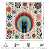 Cute Cat Floral Shower Curtain Botanical Animal Pattern Bathroom Decor Waterproof Fabric Vintage Retro Home Decor