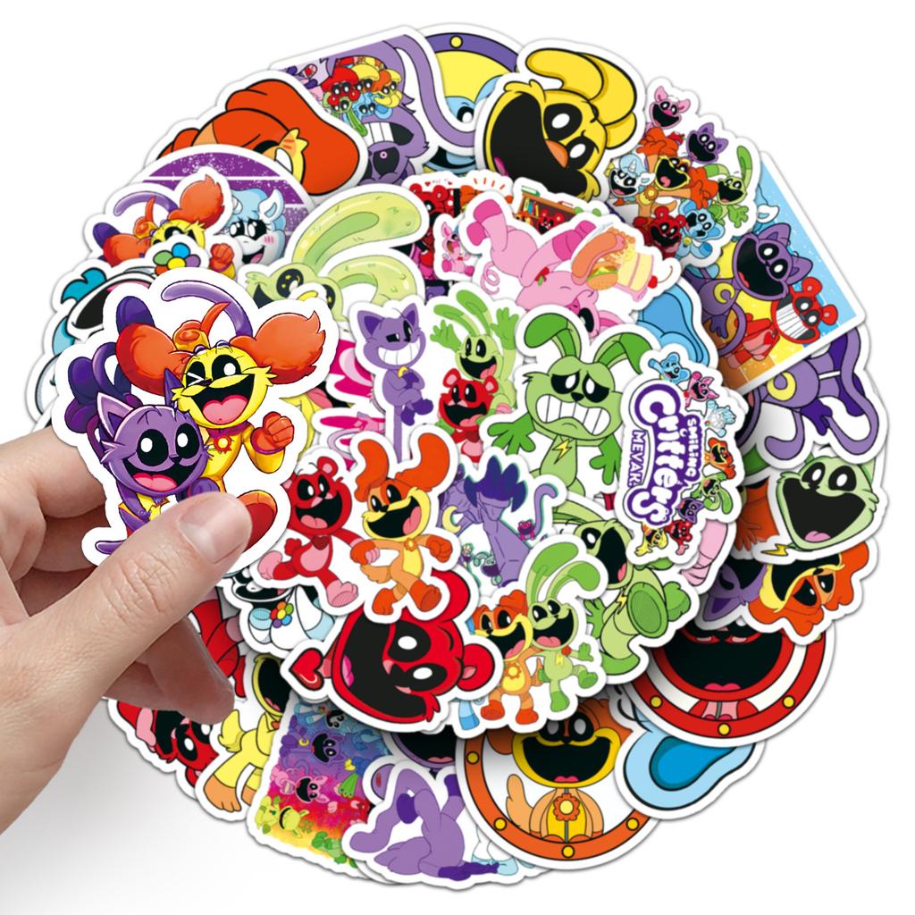 50 Cartoon Stickers Game Horror Smile Animal Decoration Computer Stickers