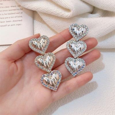 Mno Sparkly Opal Cubic Metal Heart Duckbill Hairpin