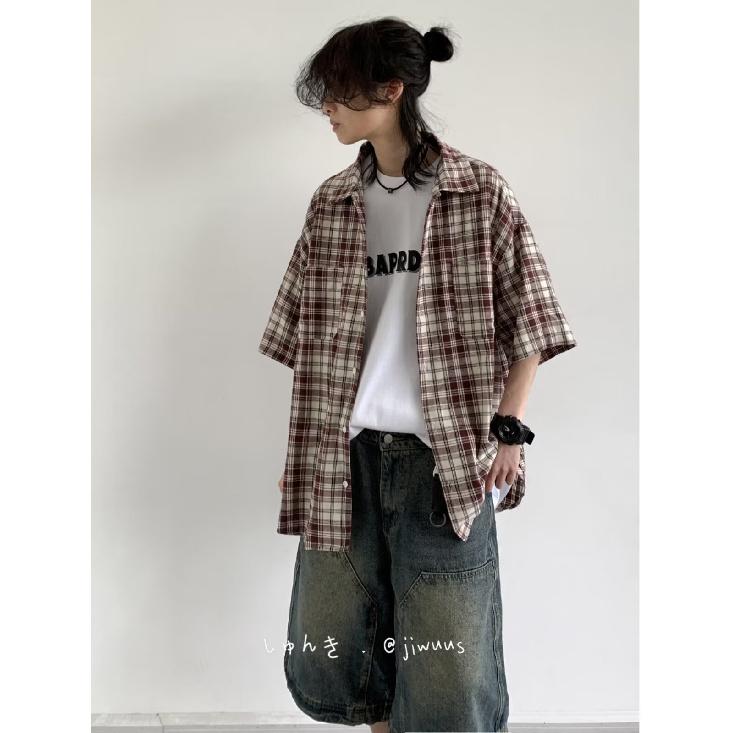 Spring And Autumn Winter Checkered Long Sleeve Men'S Youth Fashion Versatile Harajuku New Loose Shirt Men'S Shirt