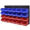 Garage Tool Shelf - vidaXL - 2 Pcs - Plastic - Blue and Red - Removable Bins
