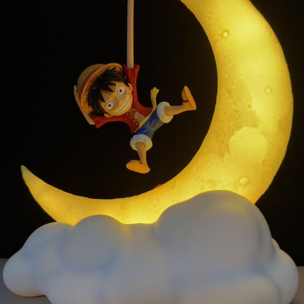 One Piece Luffy Night Light Anime Peripheral Desktop Decoration Moon Lamp Children Gifts