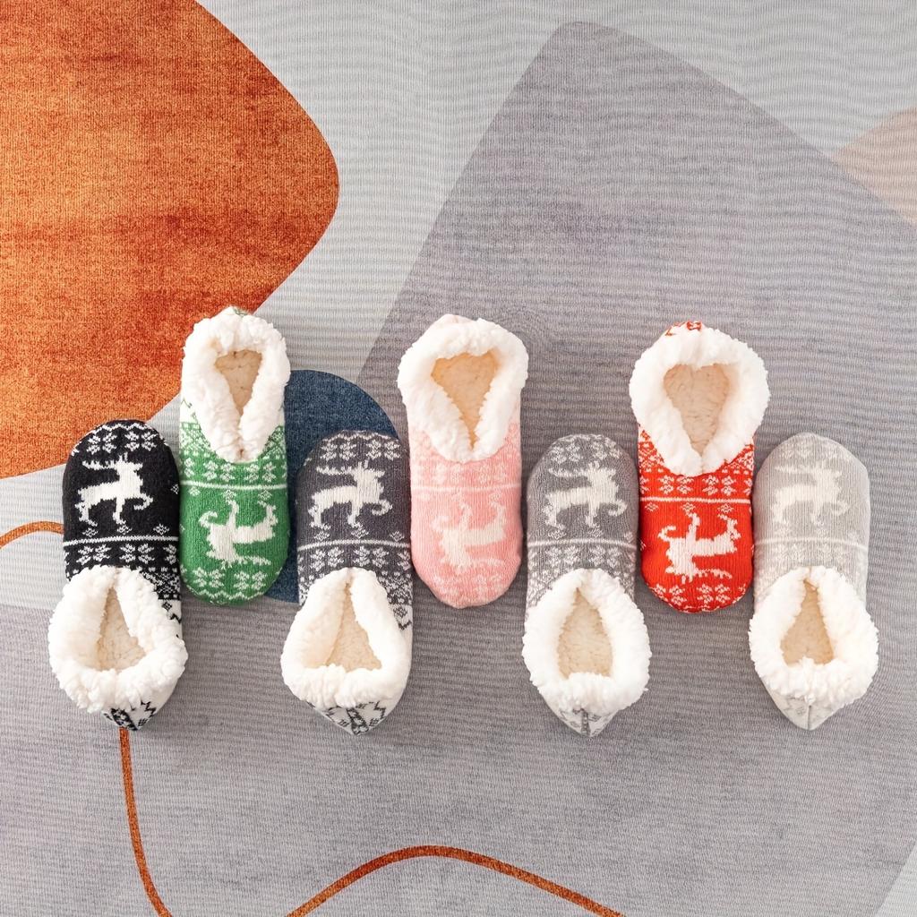 Non Slip Women's Warm Plush Coral Fleece Socks | One Pair Solid Color Floor Socks No Show Socks