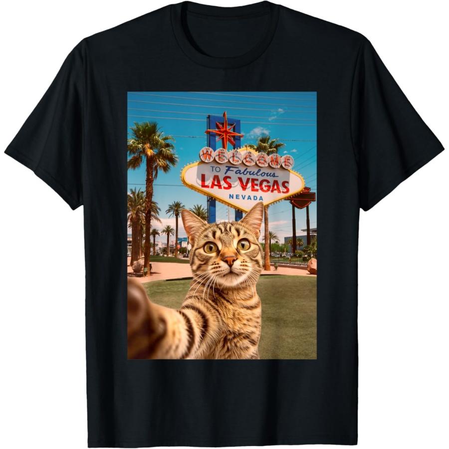 

Funny Cat Selfie Las Vegas T-Shirt XXXXXL чорний