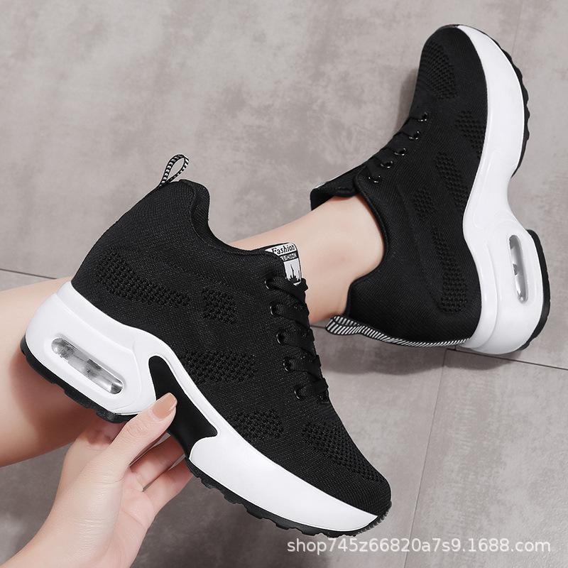 Women Height Increase Air Cushioned Sport Shoes Outdoor Running Trainning Breathable Antiskid Sneakers Travel Shoe Dropshipping