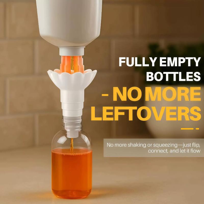 1/2pcs Universal Bottle Emptying Kit Reusable Liquid Transfer Connector No Waste Funnel Adapter Compatible With Soap