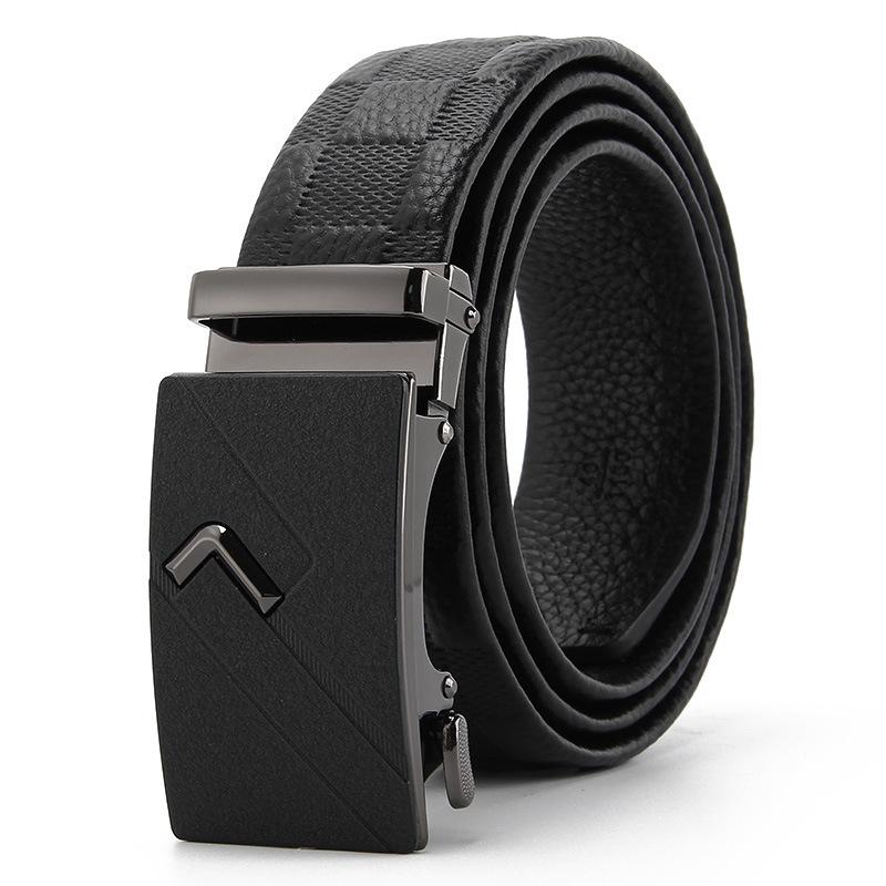 

Матовый ремень с автоматической пряжкой, окантовка, верхний слой коровьей кожи, высококачественный, деловой, повседневный, мужской, модный 110-130cm