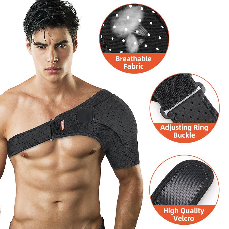 Lightweight Breathable Shoulder Support Brace with Adjustable Strap for Fitness Pain Relief