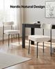 Boucle Dining Chairs Set of 4, Mid Century Modern Sherpa Accent Chairs, Upholstered Side Chair for Dining Table, Space-Saving White Kitchen Table