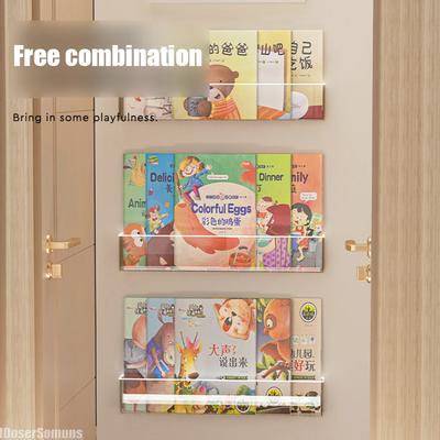 Transparent Acrylic Picture Book Display Stand Bookshelf Children's Wall Behind The Door Reading Magazine Storage Wall Hanging